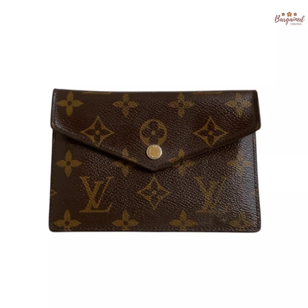 Authentic Louis Vuitton Brown Monogram Coated Canvas Leather Red Insert